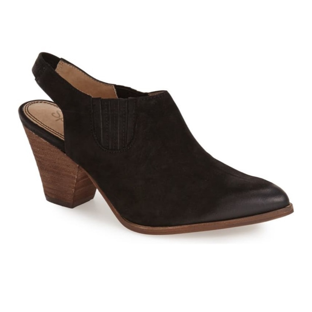 Splendid Averie Black Slingback Suede Ankle Booties